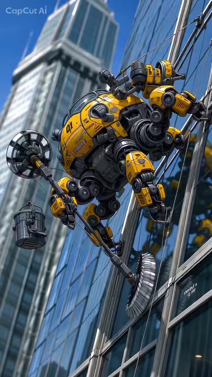 Futuristic Window Cleaning Robot