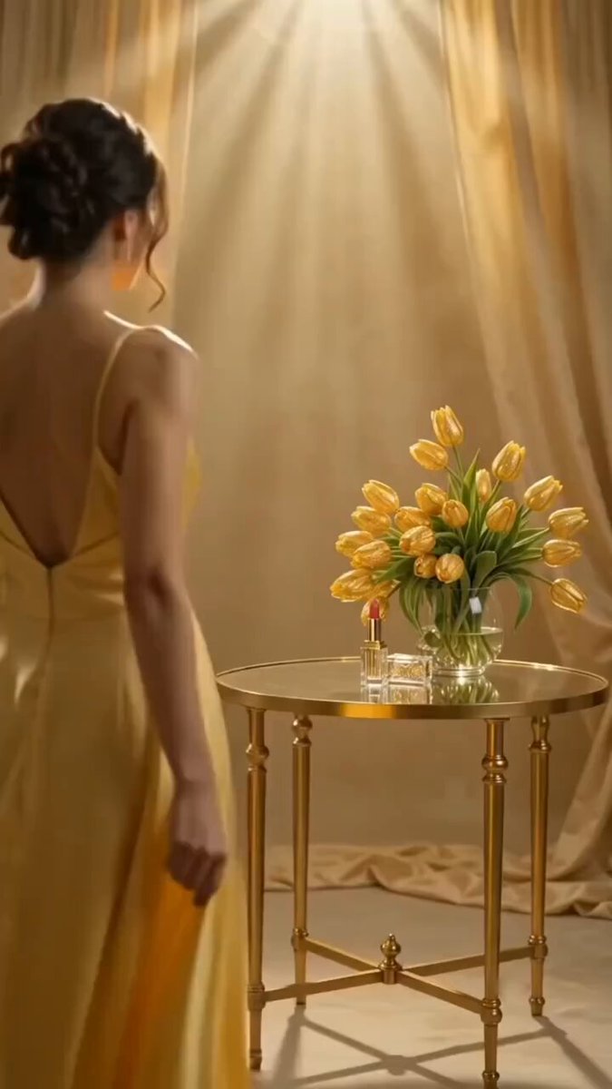 Luxuriöse Gold-Lippenstift Beauty-Werbung