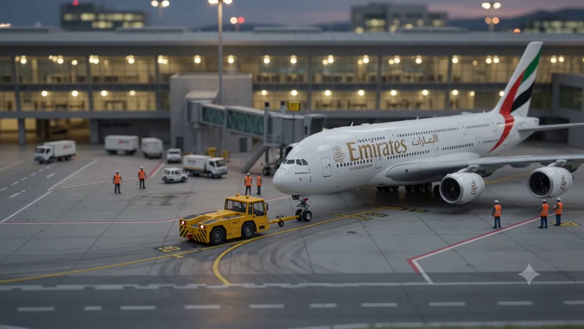 Miniature Emirates A380 Airport