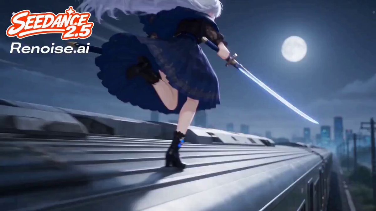 Anime-Action: Verfolgungsjagd auf dem silbernen Zug