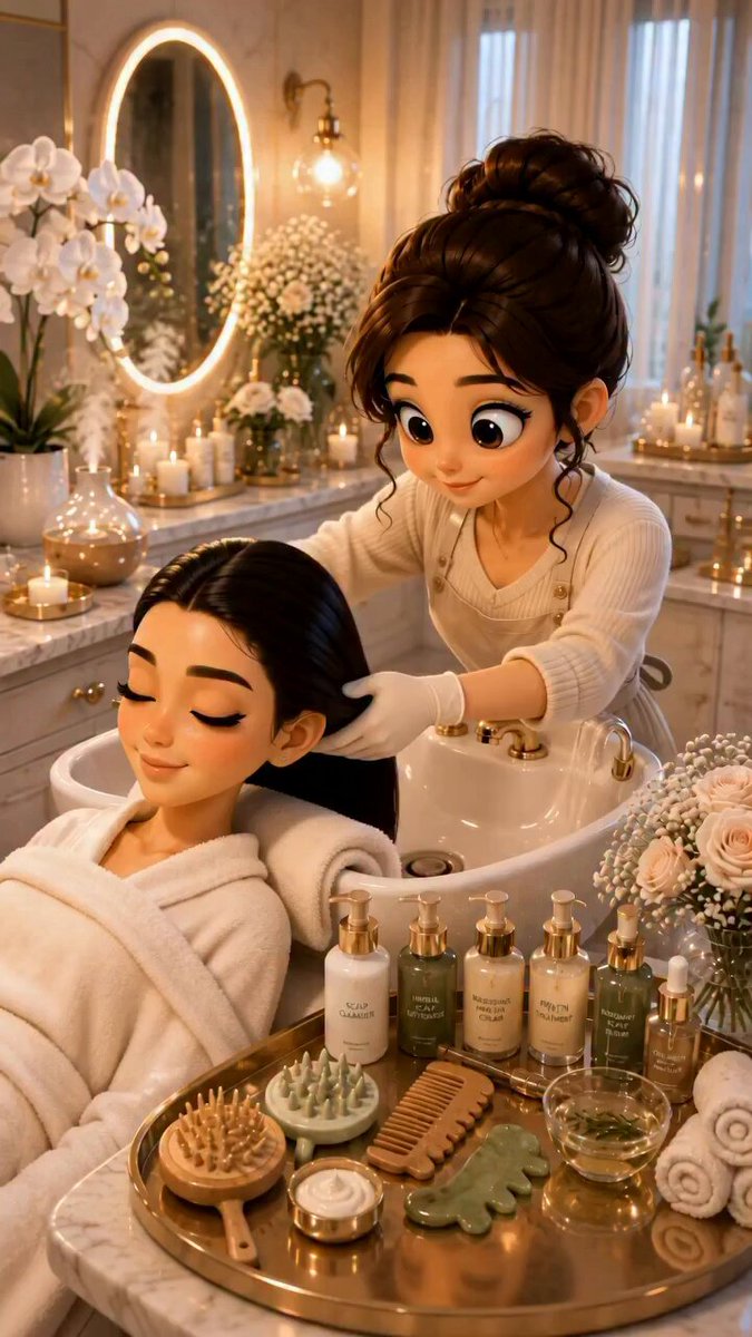 3D Pixar-Stil Salon ASMR Prompt