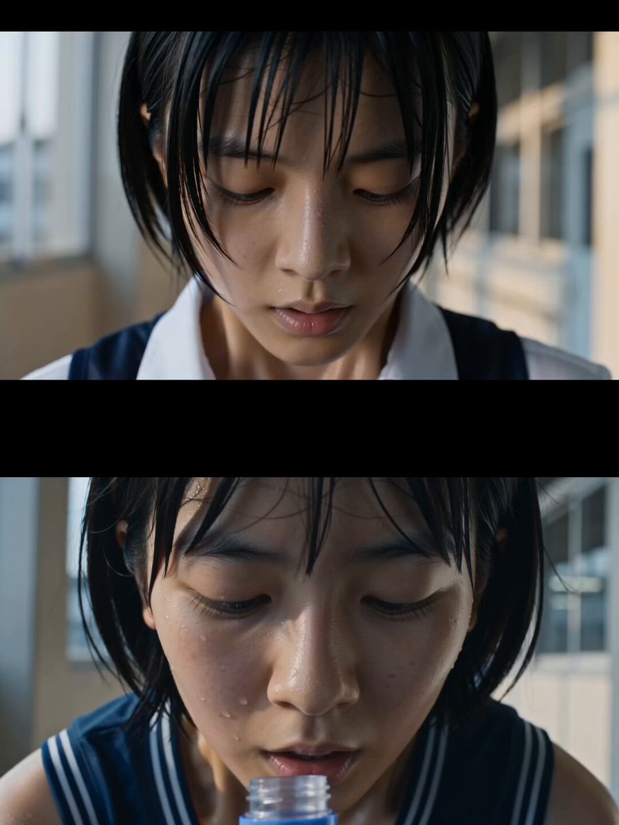 Japanische Highschool-Limonadenwerbung