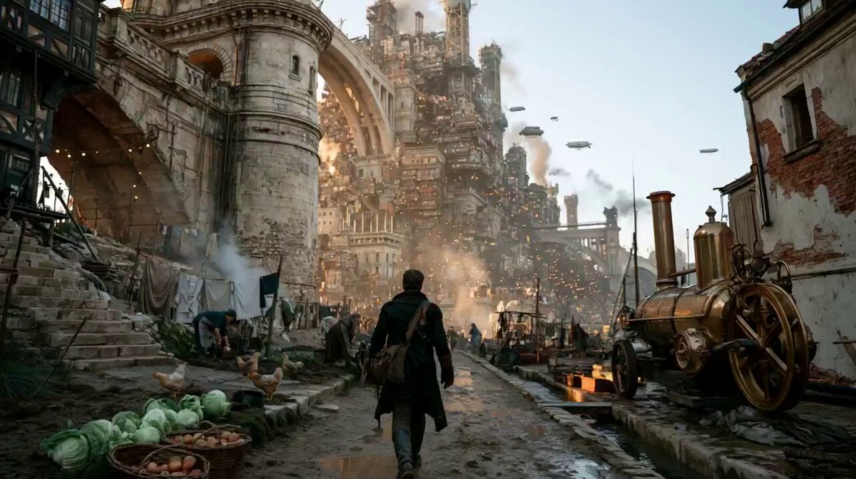 Steampunk City First-Person POV Walkthrough