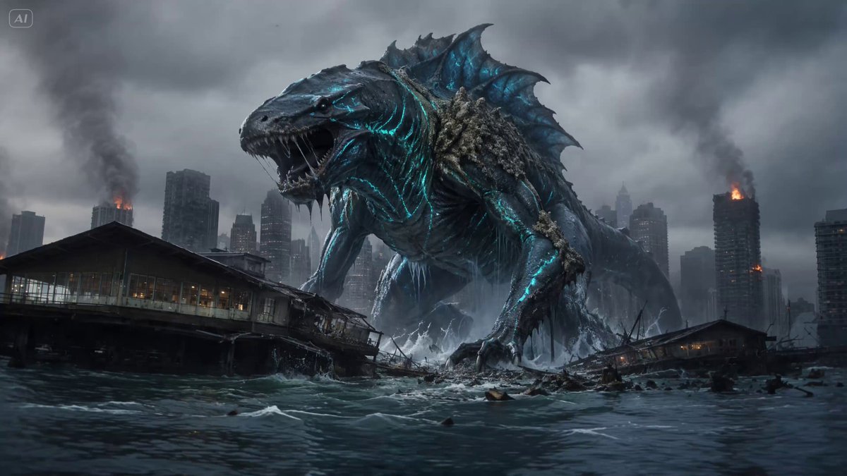 Cinematic Kaiju Monster Attack Sequence