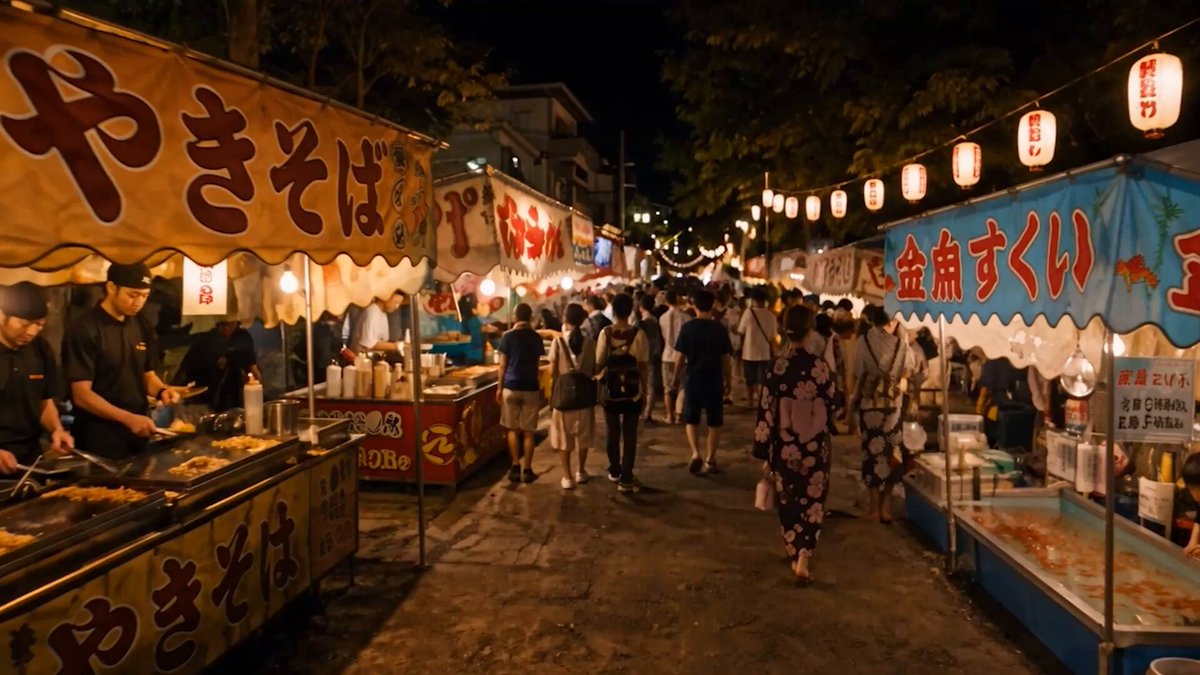 Japanese Summer Festival Cinematic Shot