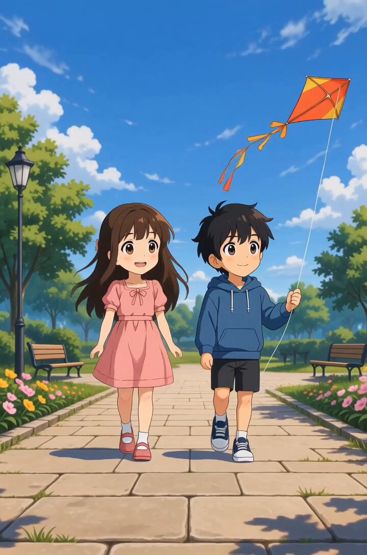 Anime Style Kite Flying Adventure