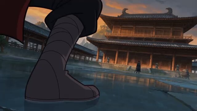 Realistische Kampfkunst-Tempel-Animation