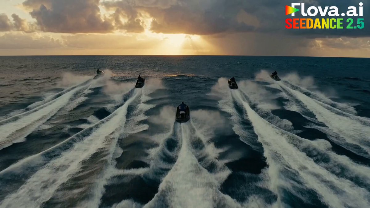 Jet-Ski-Rennen in der Golden Hour