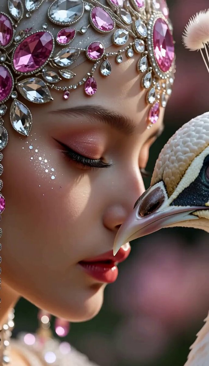 Ätherische Frau und weißer Pfau