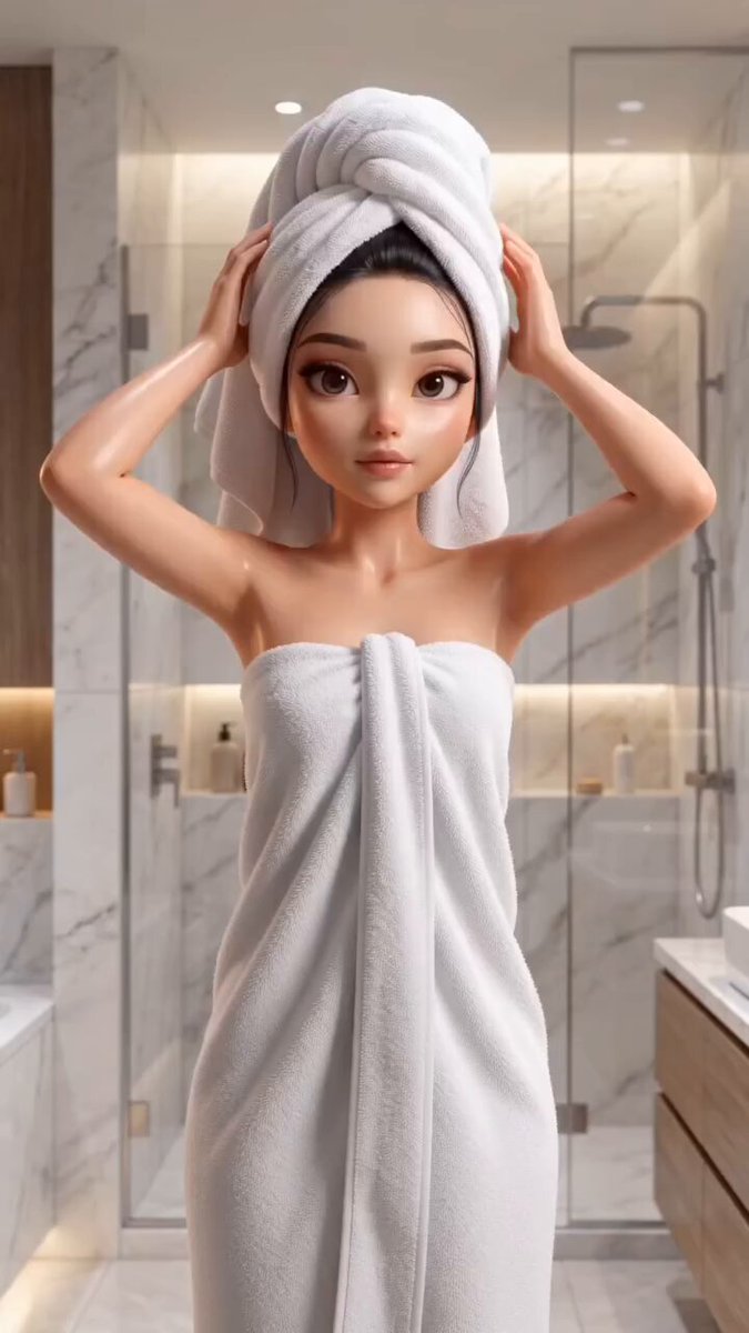 Beauty-Routine-Animation im Pixar-Stil