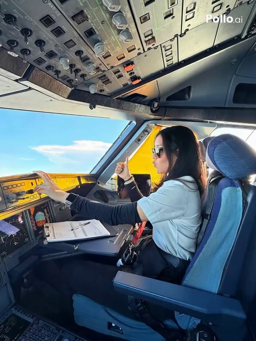 Cinematic Cockpit-Erlebnis in einem Verkehrsflugzeug