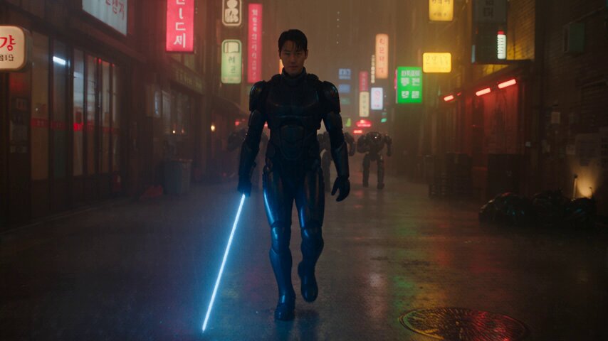 Sci-Fi Gravity Blade Kampfsequenz