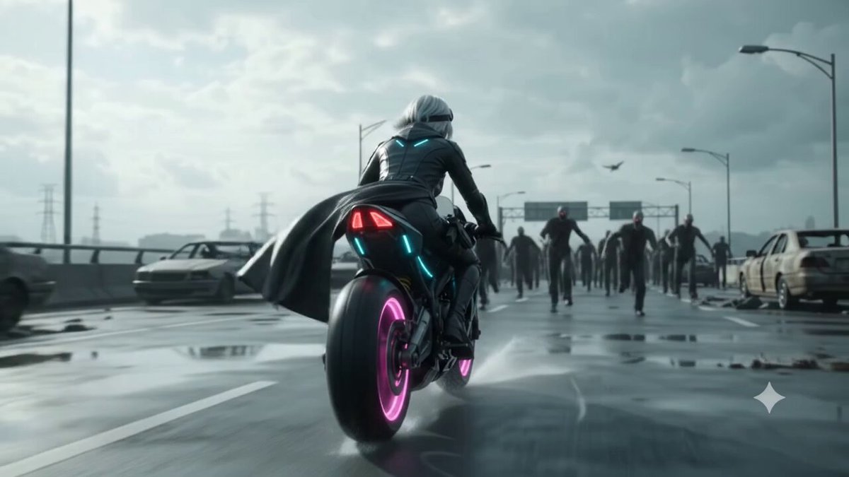 Zombie Motorcycle Chase Scene