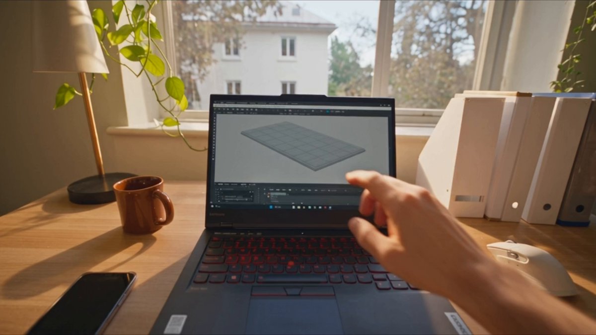 Laptop-Portal zu tropischem Garten AR