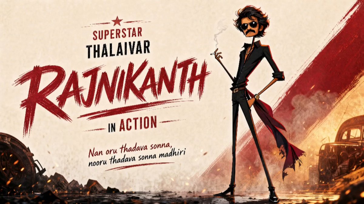 Rajinikanth Cartoon Train Fight