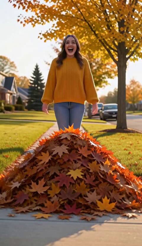 Leap Into Autumn Leaves