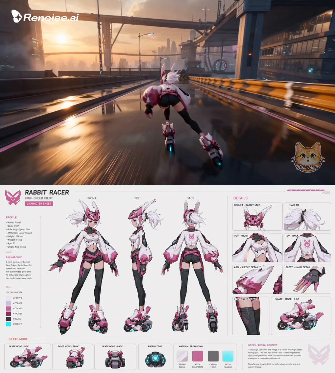 Cyberpunk Rabbit Racer Chase