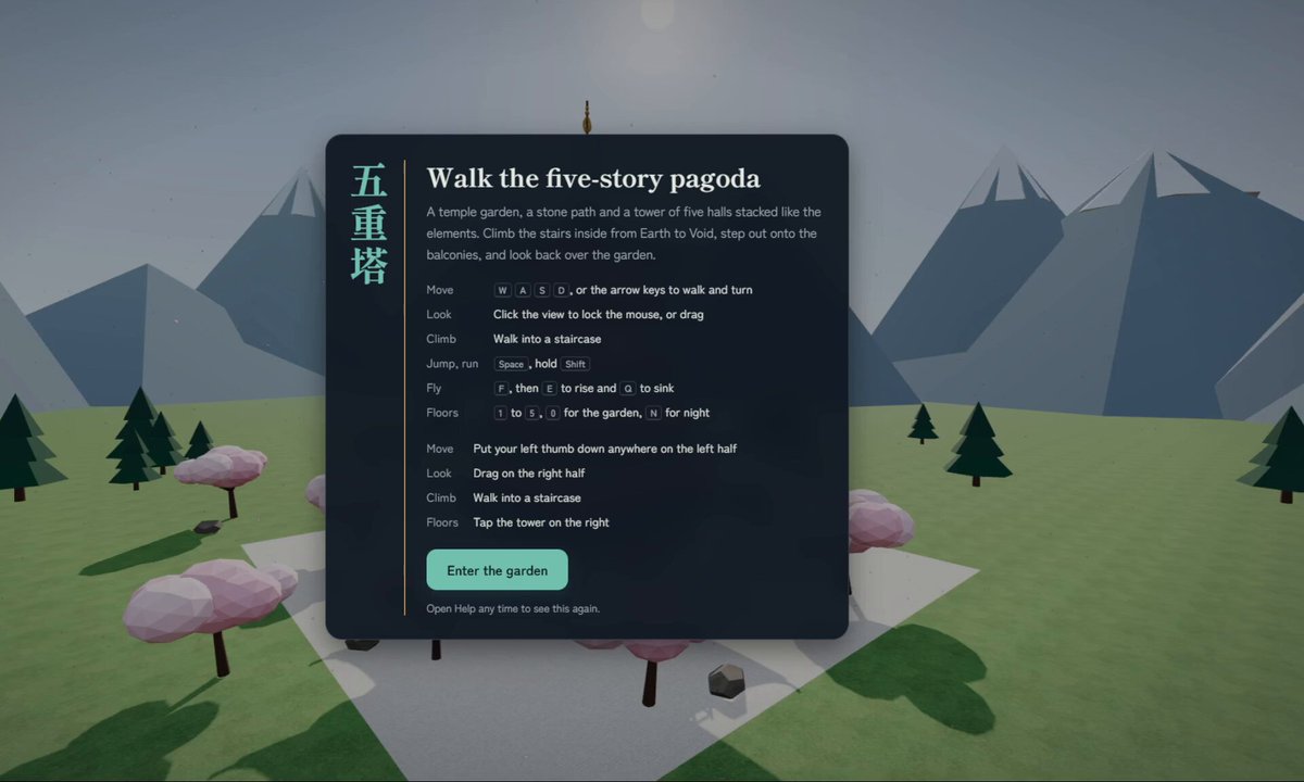 3D navigable pagoda world