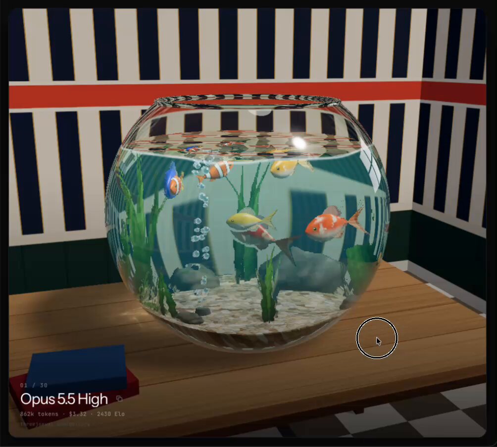 Fishbowl with water caustics