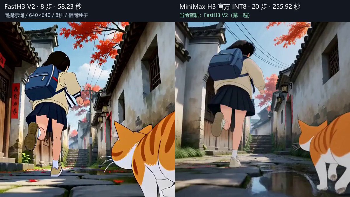 Girl Runs With Cat