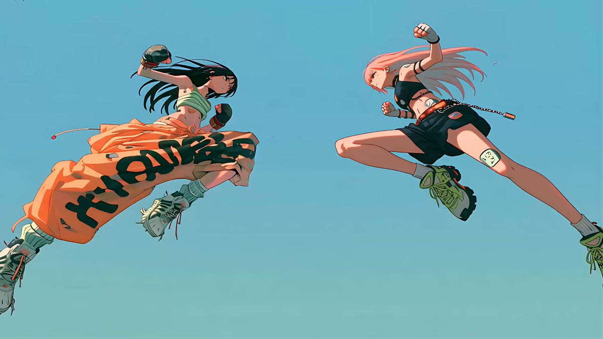 Kinetic Anime Rooftop Fight