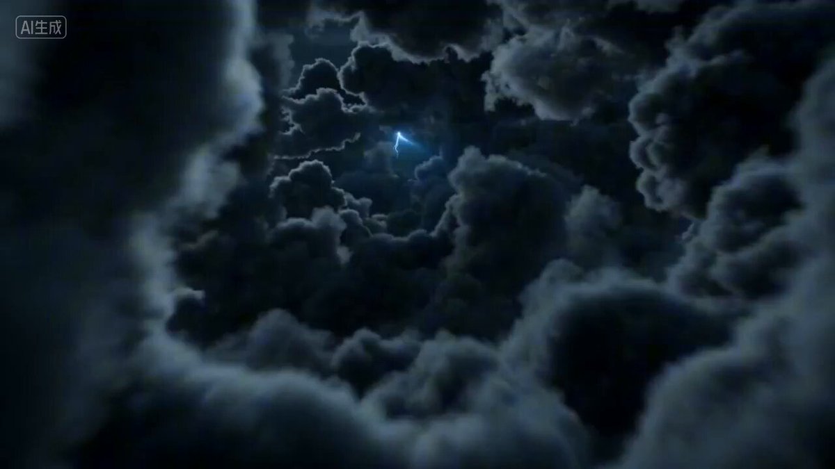 First-person POV of a lightning strike descent