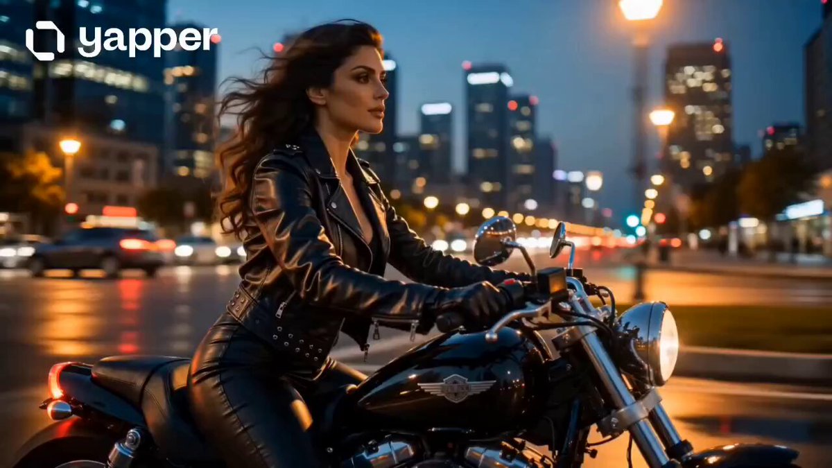 Filmreife Motorradfahrt in der Abenddämmerung