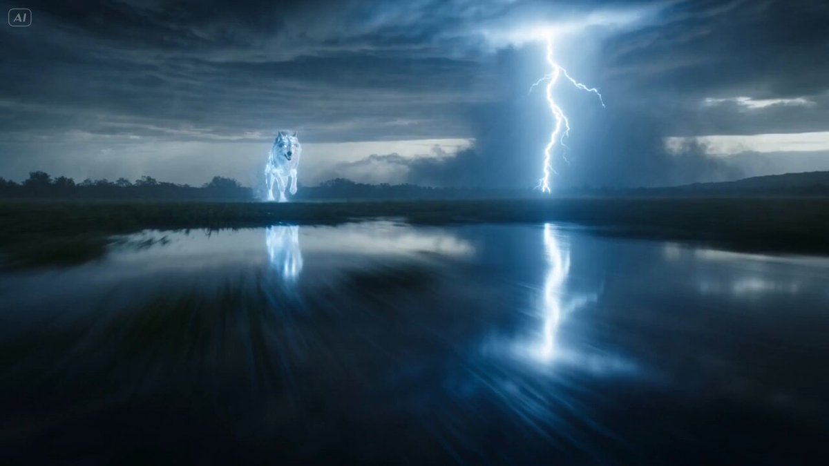 Mythical Wolf and Thunderbird Storm Clash