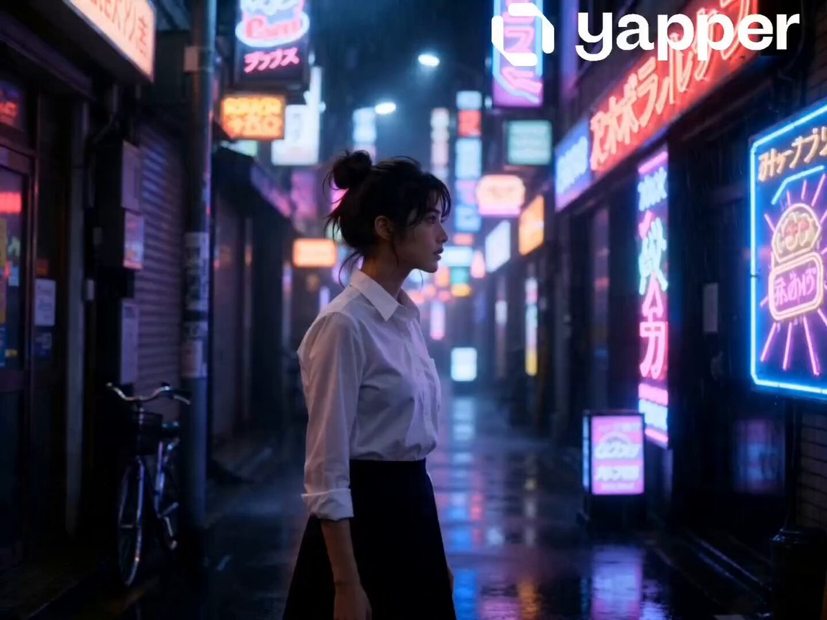 Neon Tokyo nächtlicher Regenspaziergang
