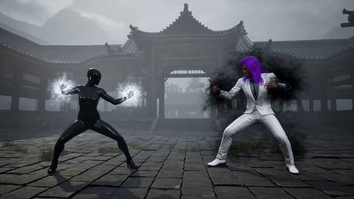 Cinematic Samurai Courtyard Battle