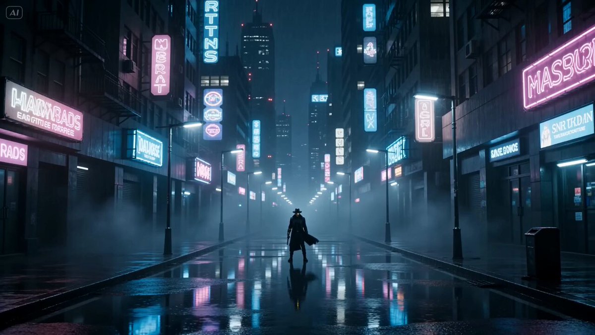 Cybernetic Gunslinger Neon Action