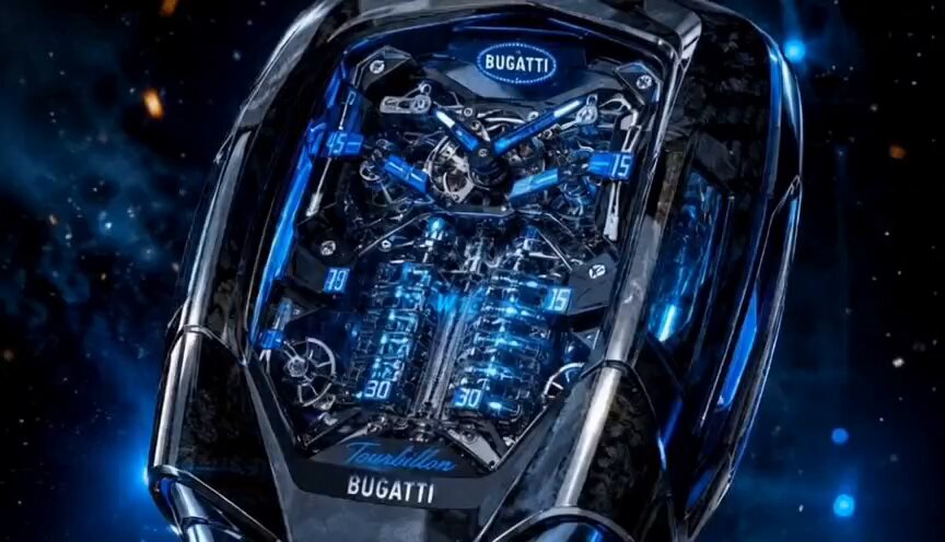 Luxuriöser Bugatti-Uhren-Werbespot
