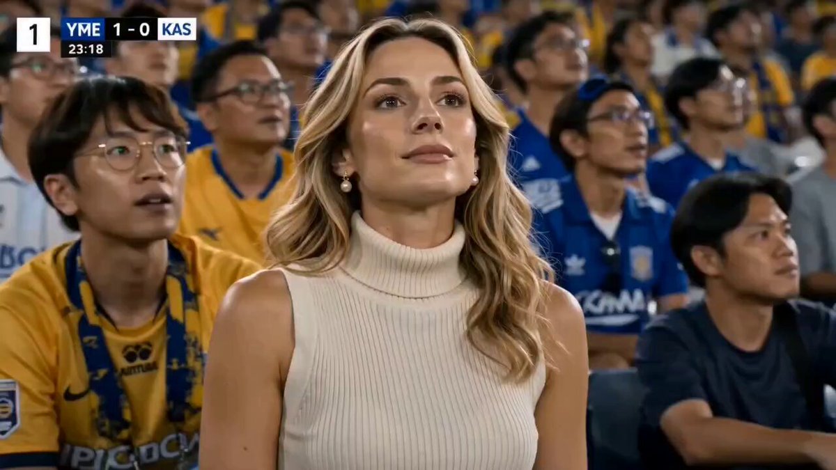 Stilvolle Frau bei einer Stadionübertragung