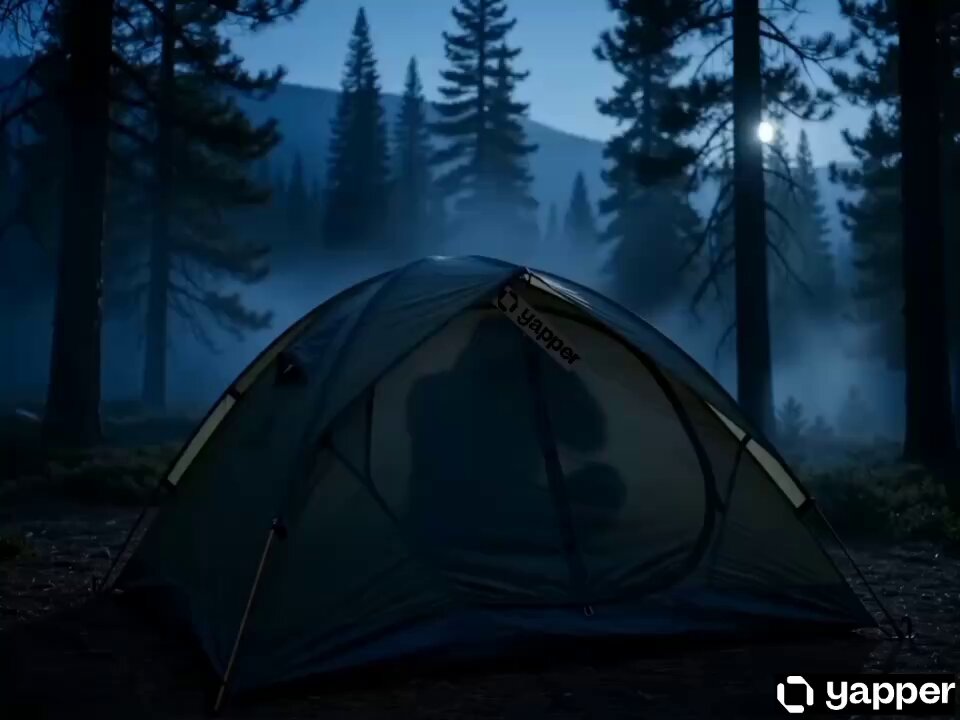 Nighttime Mountain Camping Scene