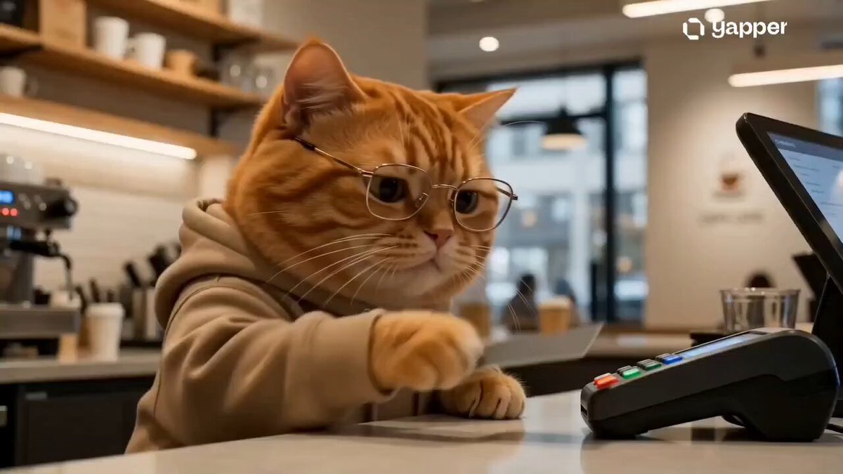 Stilvolle Tagesroutine einer orangefarbenen Katze