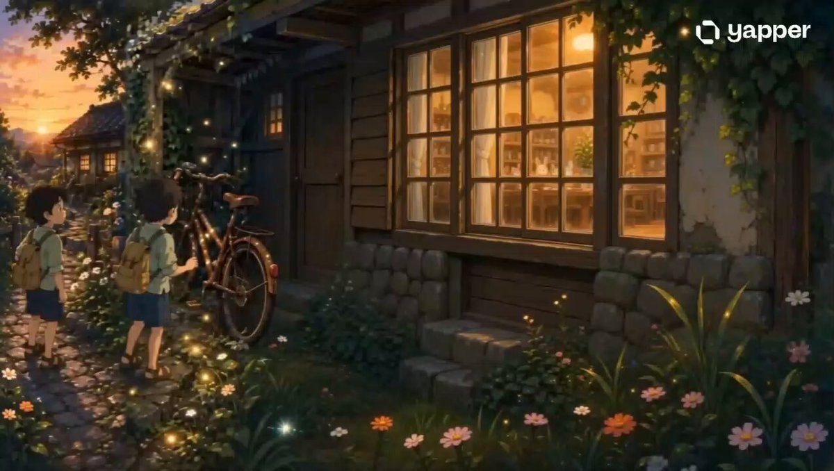 Magische Fahrradreise im Studio-Ghibli-Stil