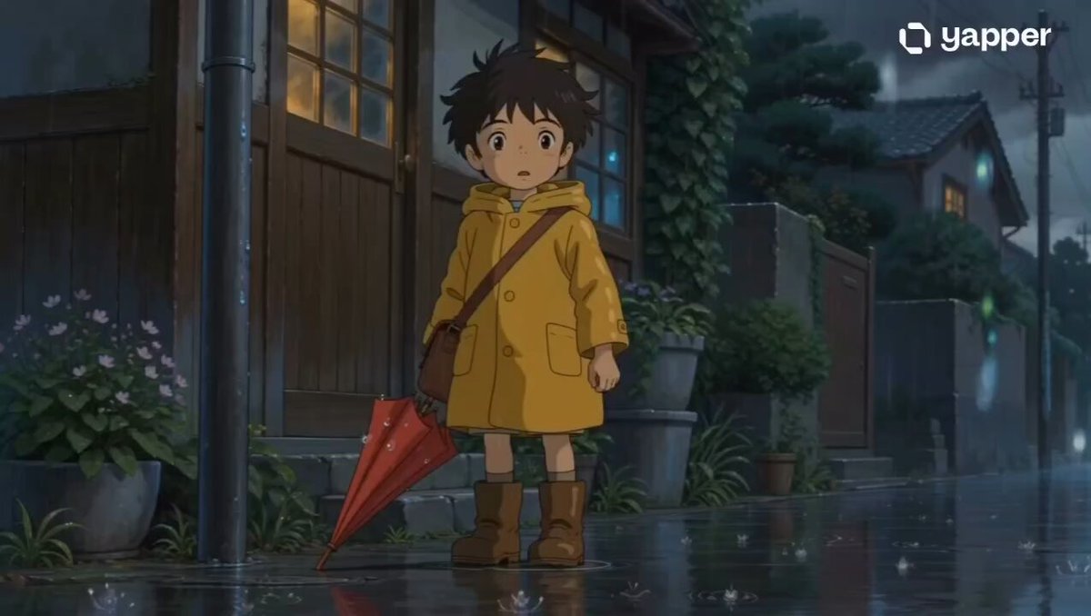Studio Ghibli Rainy Village Animation