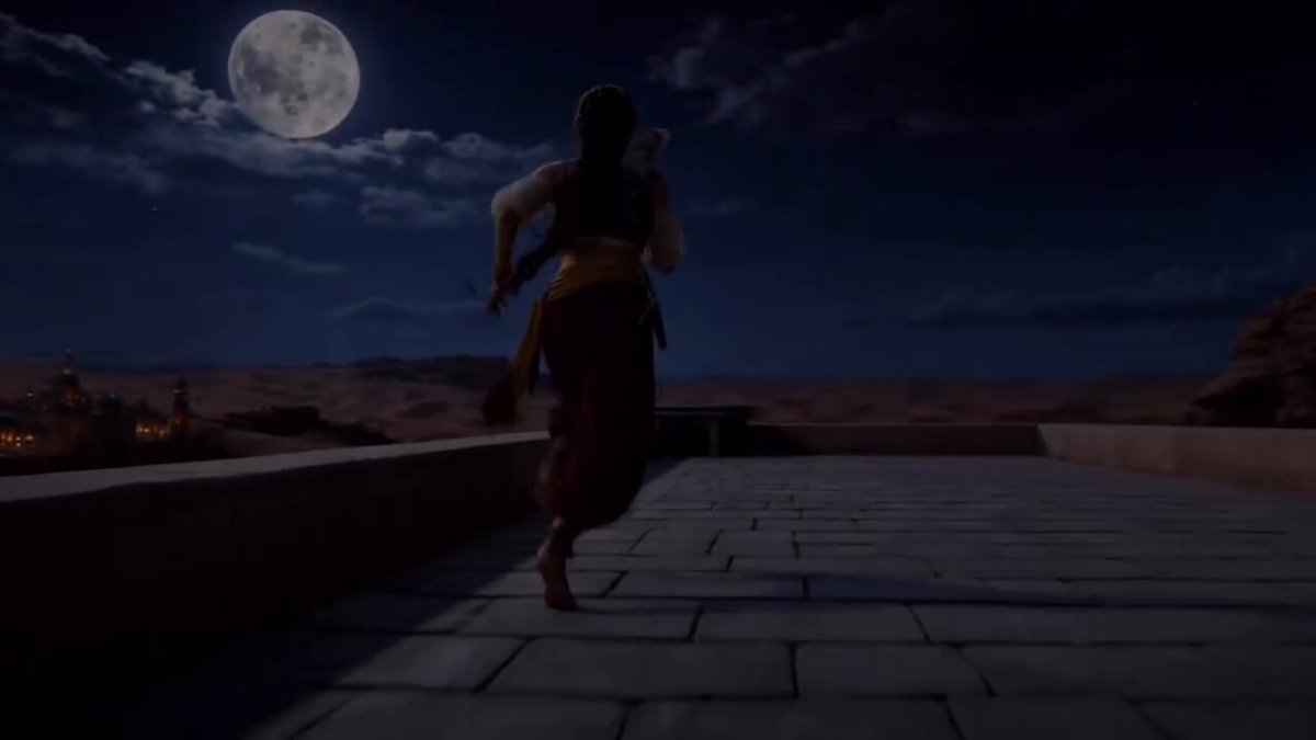 Epische arabische Fantasy-Szene mit Feuerdämon