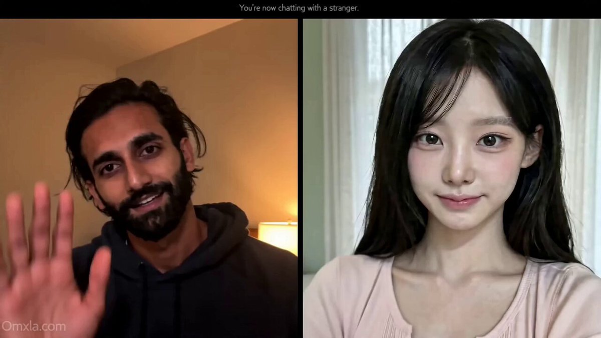 Omegle-Style Split-Screen-Anruf