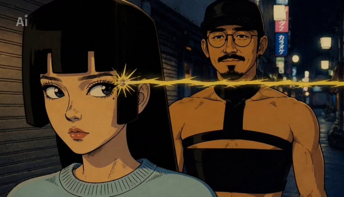 Vintage Anime-Actionsequenz im Stil der 1970er Jahre