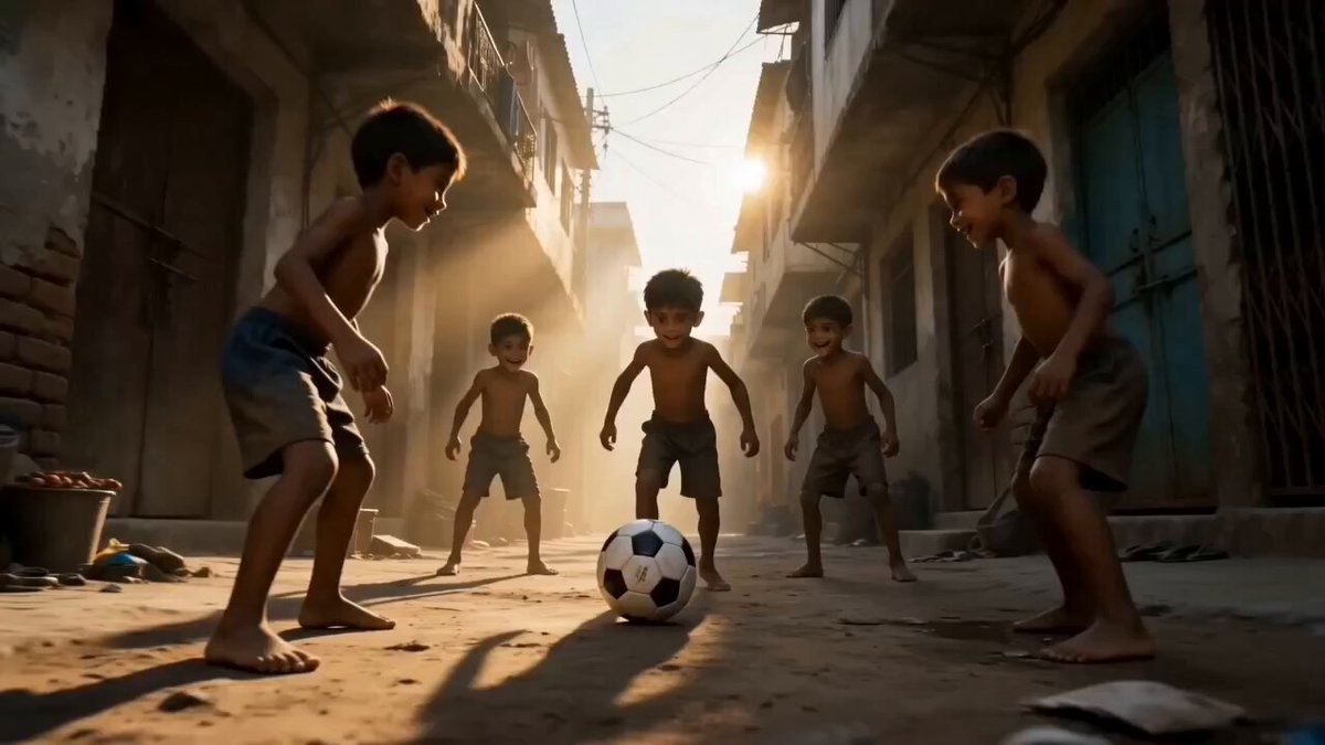 Globale filmische Reise eines Fußballs