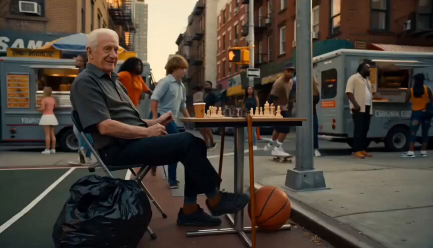 New Yorker Streetball-Wurf eines Hausmeisters