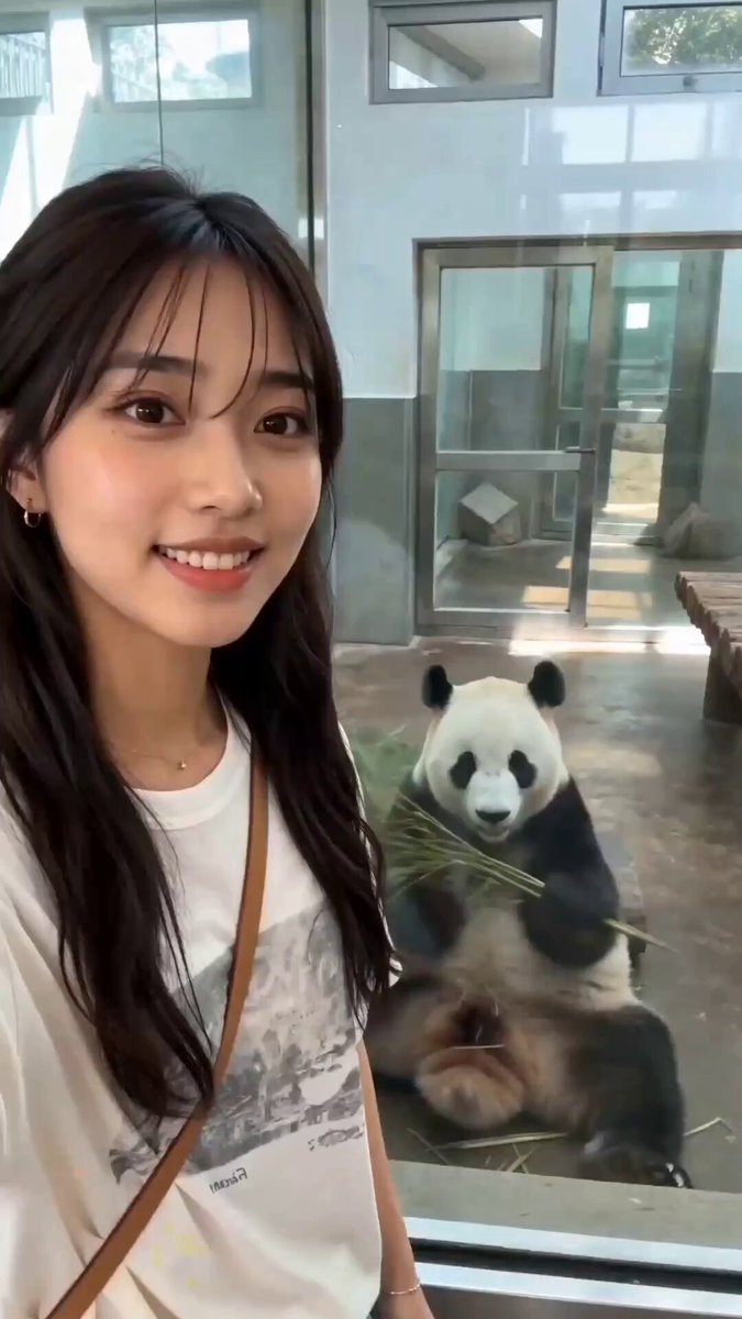 Realistischer Zoo-Vlog-Selfie