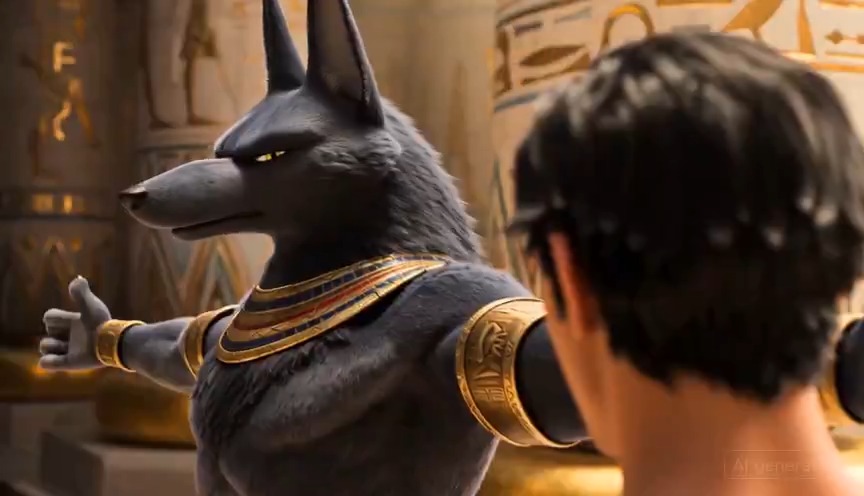 Animations-Prompt für den ägyptischen Gott Anubis