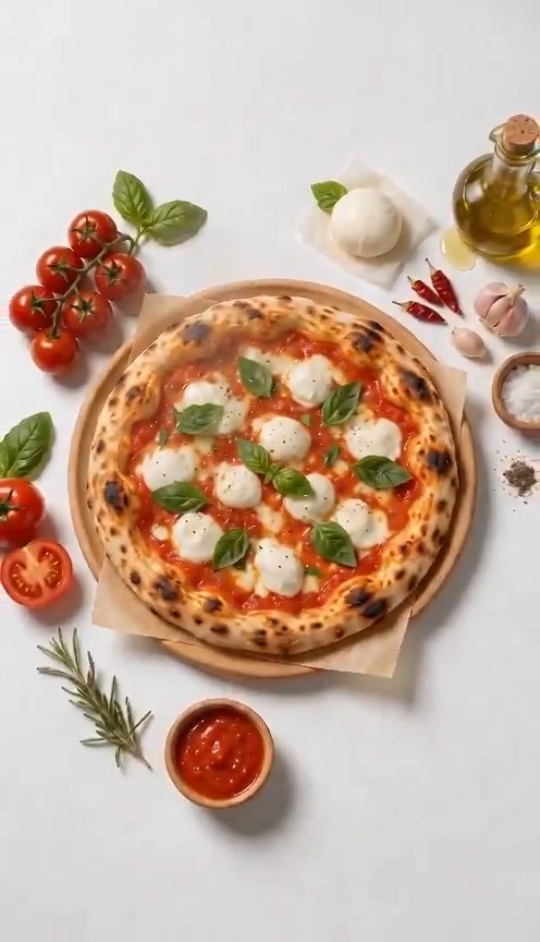 Cinematic Pizza Margherita Assembly